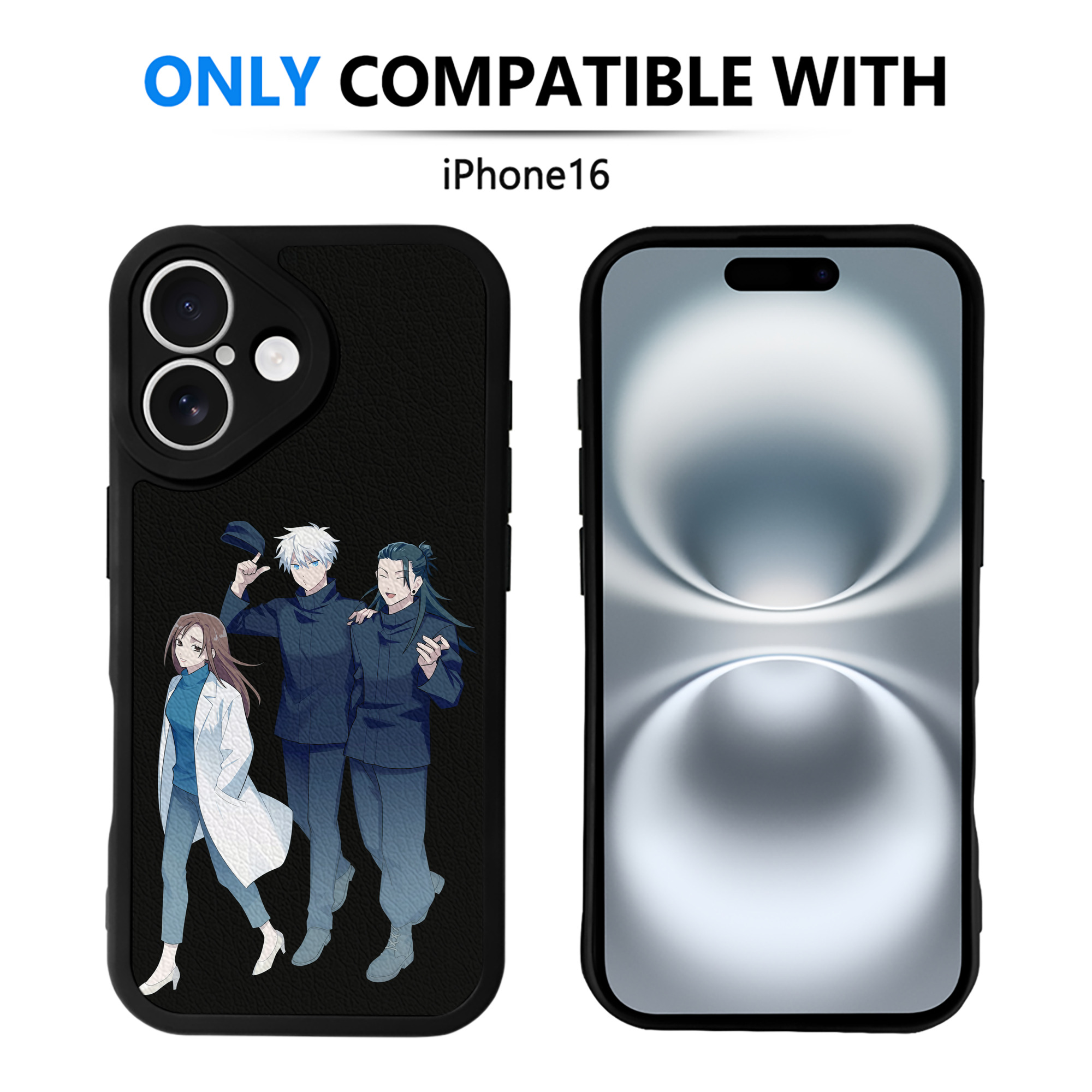 （画像用） 呪術廻戦 Jujutsu Kaisen 【iPhone 16シリーズ対応】シリコンスマホケース（レザー調） 材質：シリコン